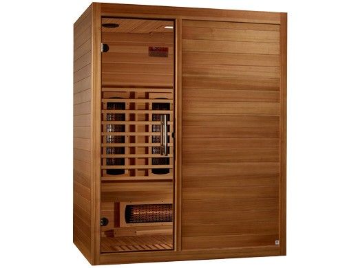 Golden Designs Maxxus S-Line Yoga 3-Person Full Spectrum Near Zero EMF Infrared Sauna | Pacific Cedar | MX-S306-01-FS-PC