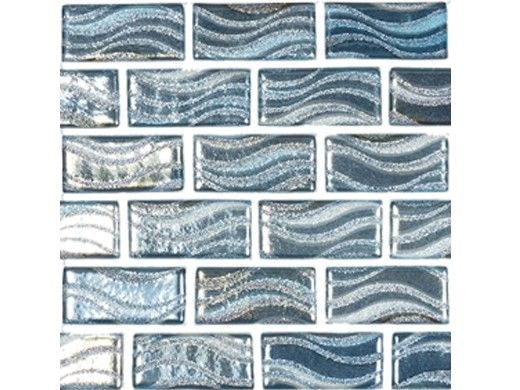 National Pool Tile Glacier Bay 1x2 Glass Tile | Ocean Blend | GLC-OCEAN1X2