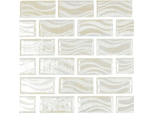 National Pool Tile Glacier Bay 1x2 Glass Tile | White Blend | GLC-ICEBERG1X2