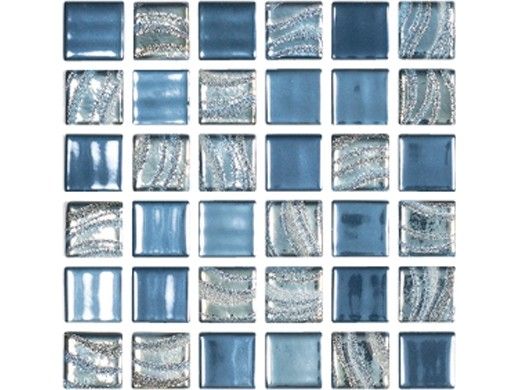 National Pool Tile Glacier Bay 1x1 Glass Tile | Ocean Blend | GLC-OCEAN