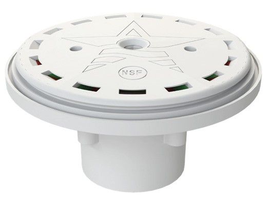 AquaStar Flow Sync 360 Degree Adjustable Floor Return Fitting with Water Stop | White | FST101