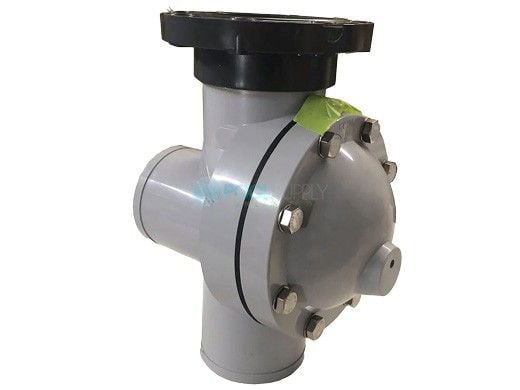 Pentair Paragon Stark 3-Way Backwash Valve with Flanges | 8" | Gray | KDI-V3-08