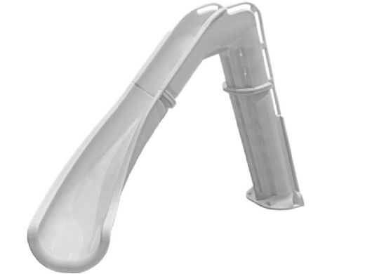Global Pool Products Bad Axe X7 Swimming Pool Slide | Left Turn | Silver Quartz | GPPS-BAX7-SQ-L