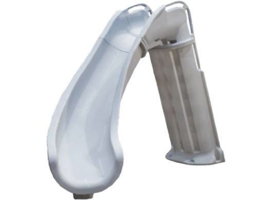 Global Pool Products Bad Axe X6 Swimming Pool Slide | Left Turn | Silver Quartz | GPPS-BAX6-SQ-L