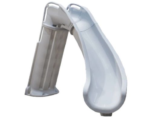 Global Pool Products Bad Axe X6 Swimming Pool Slide | Right Turn | Silver Quartz | GPPS-BAX6-SQ-R