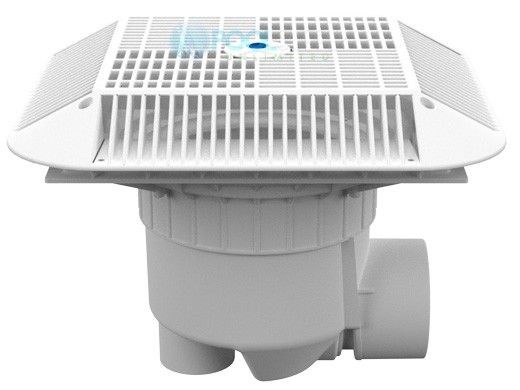 AquaStar 16" Square Anti-Entrapment Suction Outlet Cover with 3'' Socket Sump and 4'' Spigot Side Port (VGB Series) | Dark Gray | 1216105SSB