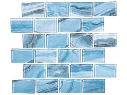 National Pool Tile Borghini 2x3 Glass Tile | Turquoise | BOR-TURQ2X3