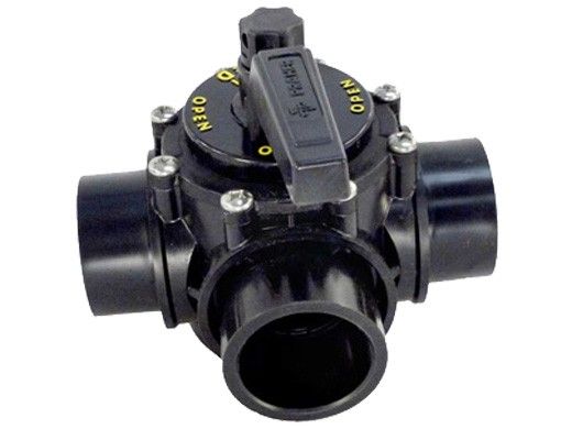 Praher Plastics 1.5" Gray PVC Diverter Valve with Black Lid | DV3-1500G