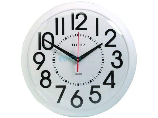 Taylor USA Big & Bold Round Dial Clock | 13.25" | 6760
