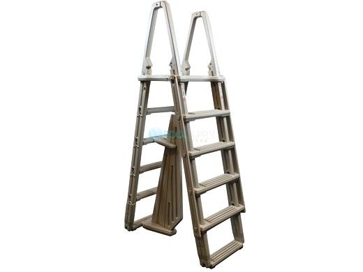 Confer Plastics 7000X Eliminator Heavy Duty Adjustable A-Frame Ladder for Above Ground Pools | Warm Gray | 7000X