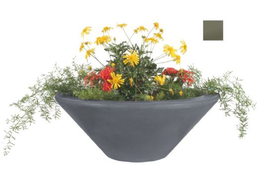 The Outdoor Plus 36" Round Cazo Planter Bowl | GFRC Concrete | Ash | OPT-36RP-ASH