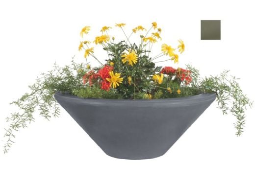 The Outdoor Plus 48" Round Cazo Planter Bowl | GFRC Concrete | Ash | OPT-48RP-ASH