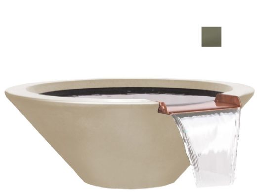 The Outdoor Plus 24" Round Cazo Water Bowl | GFRC Concrete | Ash | OPT-24RWO-ASH