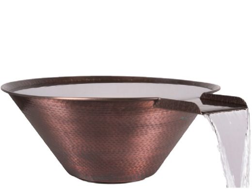 The Outdoor Plus 24" Round Cazo Water Bowl | Hammered Patina Copper | OPT-R24CPWO