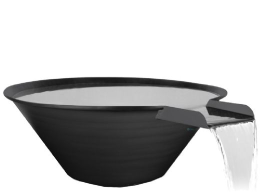The Outdoor Plus 30" Round Cazo Water Bowl | Powder-Coated Metal | Black | OPT-R30PCWO-BLK
