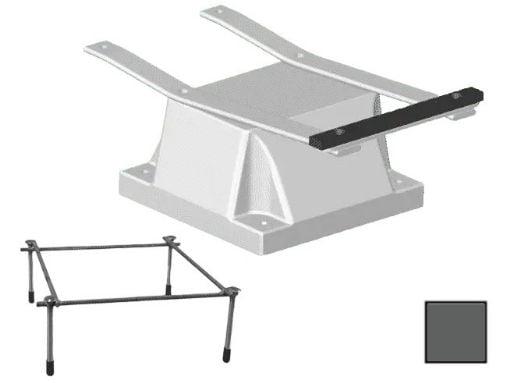 Global Pool Products 4 Bolt Base with Jig for 6' or 8' Diving Boards | 12" Pattern | Gray | GPP-DB-4B12-G