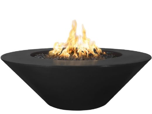 The Outdoor Plus 60" Round Cazo Fire Pit | Powder Coated Metal | Wide Ledge | Plug and Play Electronic Ignition - Liquid Propane | Black | OPT-CZPC60EKIT-BLK-LP