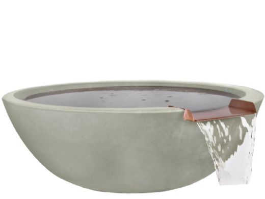 The Outdoor Plus 33" Round Sedona Water Bowl | GFRC Concrete | Ash | OPT-33RWO-ASH