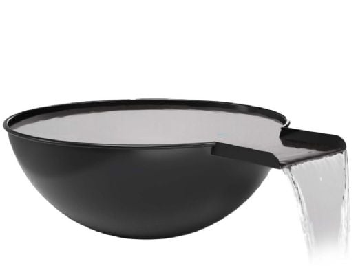 The Outdoor Plus 48" Round Sedona Water Bowl | Powder Coated Metal | Black | OPT-48RPCWO-BLK