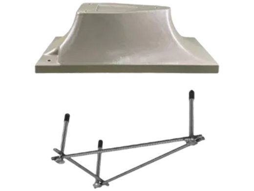 Global Pool Products 3 Bolt Base with Jig for 6' Diving Boards | 22" Hole Pattern | Sand | GPP-DB-3B6-S