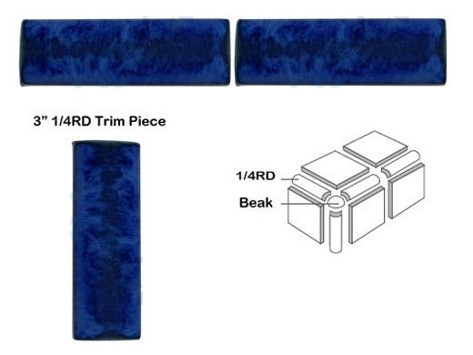 National Pool Tile Harmony 3" Trim Series | Lake Blue | HS344 1/4RD