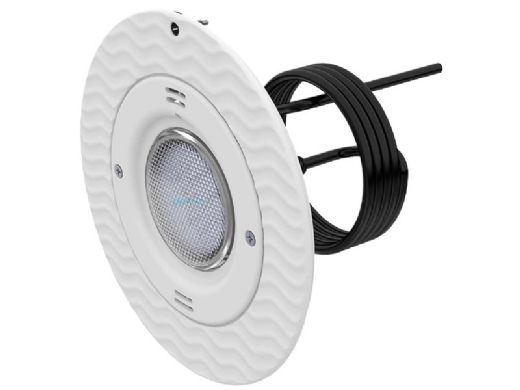 AquaStar Lite Star 20-Degree Adjustable Angle Blue LED Pool and Spa Light with Retrofit Adapter Kit for Large Light Niches | 12V 9W | White Face Plate | LS101-PN-BLUE