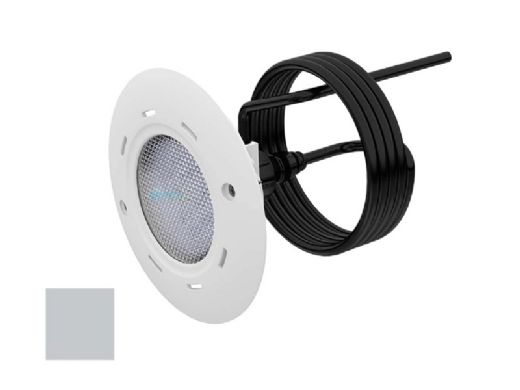 AquaStar Lite Star Adjustable Angle White LED Pool and Spa Light with Retrofit Adapter Kit for Blue Square Spectrum 360 Light Niches | 12V 9W | Light Gray Face Plate | LS103-S360-WHITE