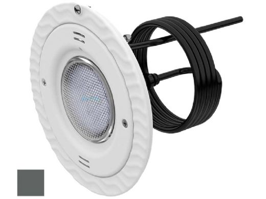 AquaStar Lite Star 20-Degree Adjustable Angle Blue LED Pool and Spa Light with Retrofit Adapter Kit for 8" SwimQuip Niches | 12V 9W | Dark Gray Face Plate | LS105-SR-BLUE