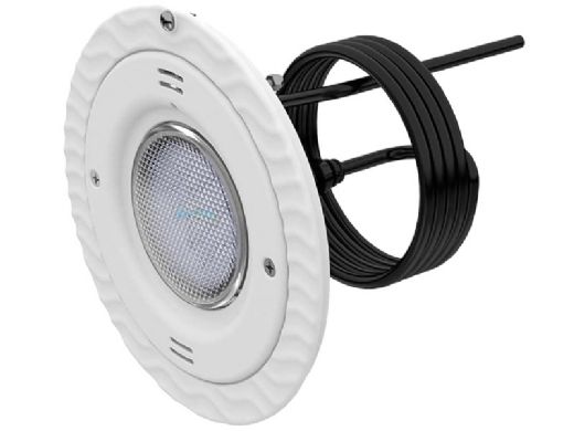 AquaStar Lite Star 20-Degree Adjustable Angle RGB + White LED Pool and Spa Light with Retrofit Adapter Kit for 8" SwimQuip Niches | 12V 17W | White Face Plate | LS101-SR-MULTI