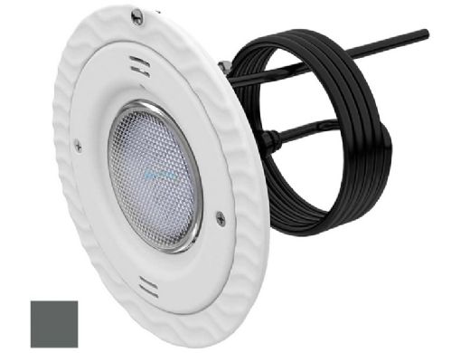 AquaStar Lite Star 20-Degree Adjustable Angle RGB + White LED Pool and Spa Light with Retrofit Adapter Kit for 8" SwimQuip Niches | 12V 17W | Dark Gray Face Plate | LS105-SR-MULTI