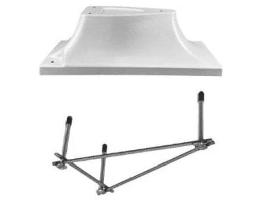 Global Pool Products 3 Bolt Base with Jig for 6' Diving Boards | 22" Hole Pattern | White | GPP-DB-3B6-W