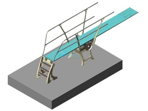 Duraflex 1 Meter Dive Stand | Stainless Steel Double Rails | No Anchors | 1M | 70-231-400