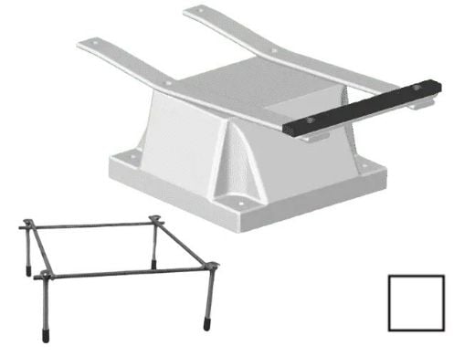 Global Pool Products 4 Bolt Base with Jig for 6' or 8' Diving Boards | 12" Pattern | White | GPP-DB-4B12-W