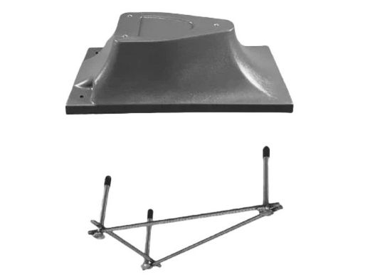 Global Pool Products 3 Bolt Base with Jig for 8' Diving Boards | 22" Hole Pattern | Gray | GPP-DB-3B8-G