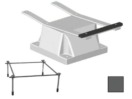 Global Pool Products 4 Bolt Base with Jig for 6' or 8' Diving Boards | 14" Pattern | Gray | GPP-DB-4B14-G