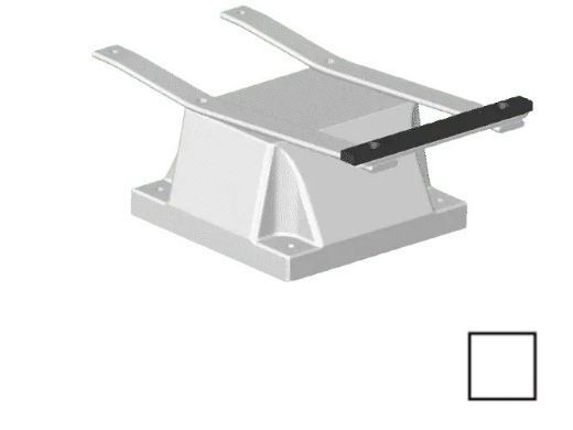 Global Pool Products 4 Bolt Base without Jig for 6' or 8' Diving Boards | 14" Pattern | White | GPP-DB-4B14NJ-W