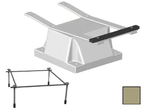 Global Pool Products 4 Bolt Base with Jig for 6' or 8' Diving Boards | 12" Pattern | Sand | GPP-DB-4B12-S