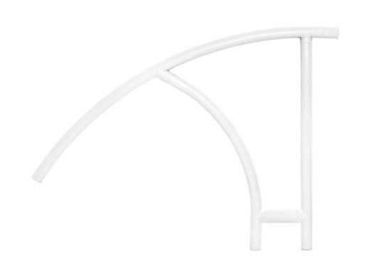 Saftron Triton Series Cross Braced Return to Deck Mounted Handrail | .25" Thickness 1.90" OD | 49" W x 36" H | White | CBTRTD-144-W