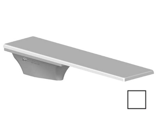 Global Pool Products 8' GX Diving Board 3 Bolt Base with Jig | White | GPP-DB-GX8-W-C