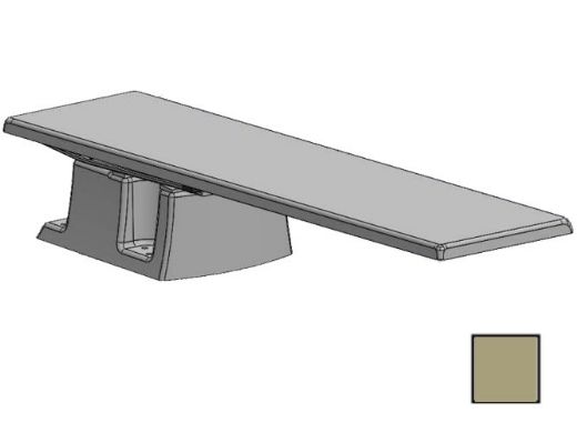 Global Pool Products 8' GX Diving Board 4 Bolt 12" Base with Jig and Spring Kit | Sand | GPP-DB-GX8-S-4B12-C