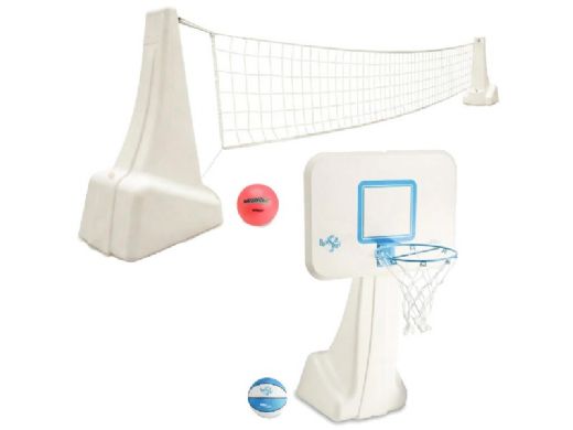 Dunn-Rite 2 in 1 Basketball/Volleyball Set with Stainless Steel Rim | BV700 STAINLESS