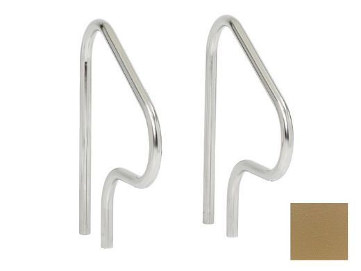 S.R.Smith 30" Figure 4 Residential Handrail Pair | 304 Grade Stainless Steel | 1.90" OD | .049" Wall | Taupe | F4H-101-TP