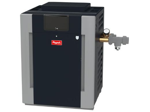 Raypak Digital ASME Propane Gas Commercial Swimming Pool Heater | 333k BTU | Cupro Nickel Heat Exchanger | 2000-2999 Ft. High Elevation | Includes (5) Burner Orifice #58 350087F | C-R336A-EP-X 010212 | B-R336A-EP-X #57 017413