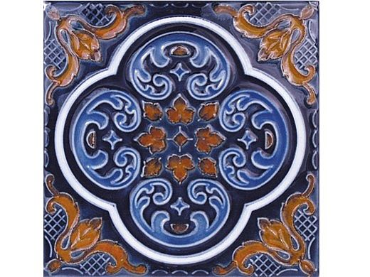 National Pool Tile Casablanca 6x6 Deco Series | Cobalt Rust | CAS200