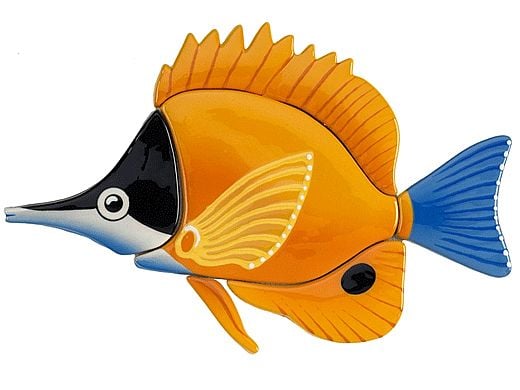 Ceramic Mosaic Longnose Butterfly Fish 12 in x 9 in | LB58