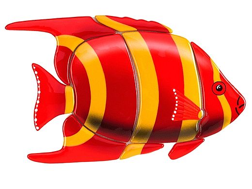 Ceramic Mosaic Red Angel Fish 12 in x 8 in | A56R