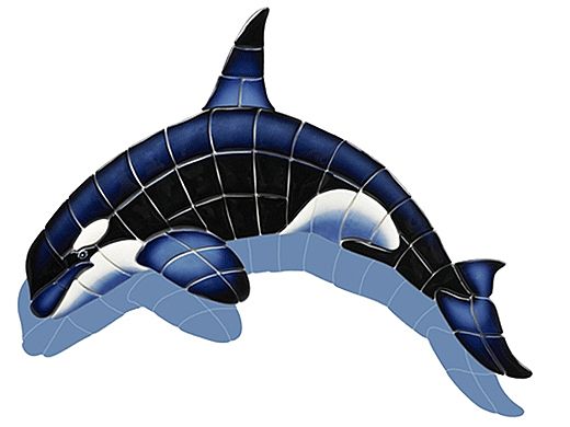 Ceramic Mosaic Orca-A with Shadow 22 inches x 14 inches | OR39-20/SH