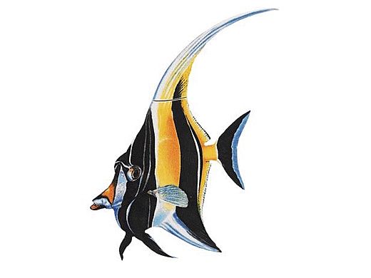 Porcelain Mosaic Reef Fish | Moorish Idol | PORC-MF7-7
