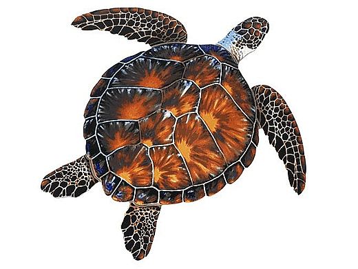 Porcelain Mosaic Sea Turtle Brown | 10"x10" | PORC-BT10-10