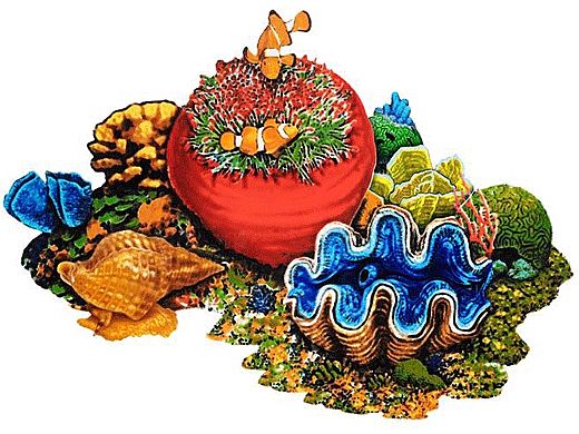 Porcelain Mosaic Coral | Reef Scene B | PORC-CR30B